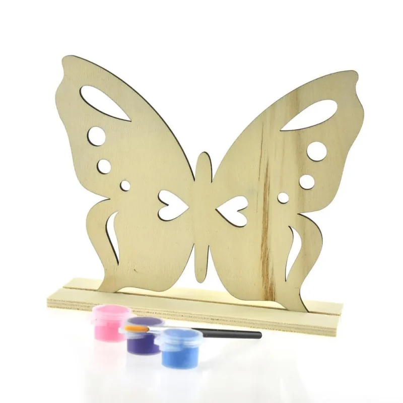 kids butterfly craft kit 7 wooden stand up natural diy