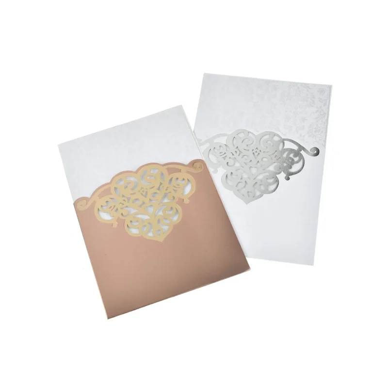 lace detailed laser cut heart invitation 7 1 4 inch