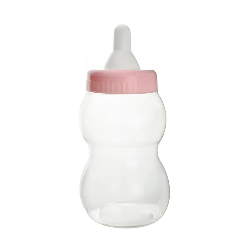 large 13 inch light pink baby milk bottle coin bank