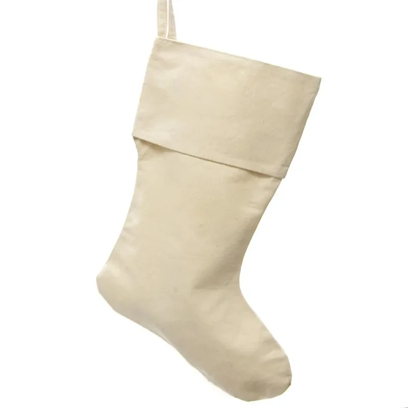 large 24 natural canvas christmas stocking