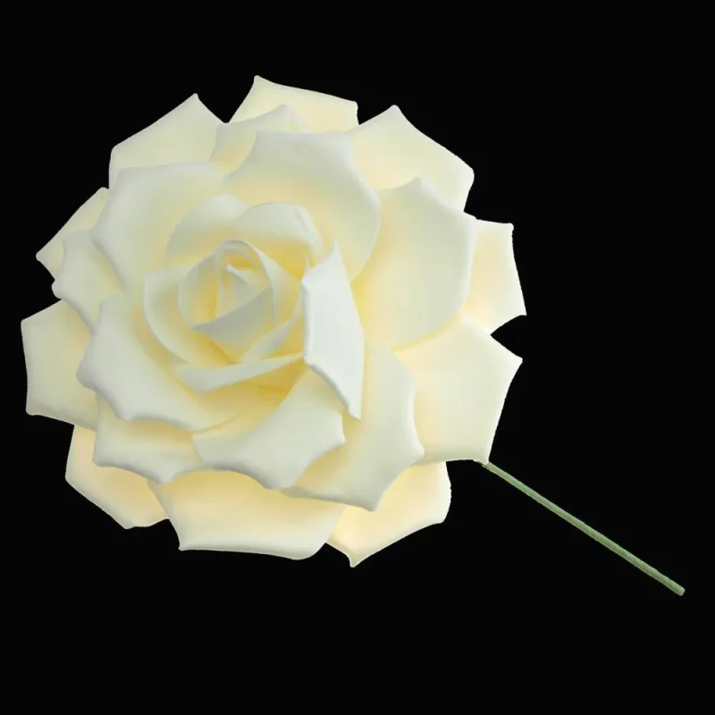 large cream rose flower stem 16 inch soft touch design