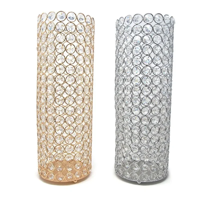 large crystal candle cylinder holder 16 inch