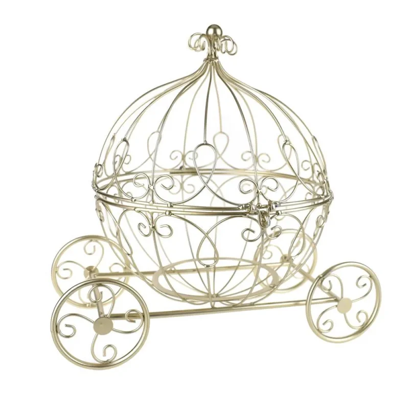 large gold metal wire pumpkin coach carriage