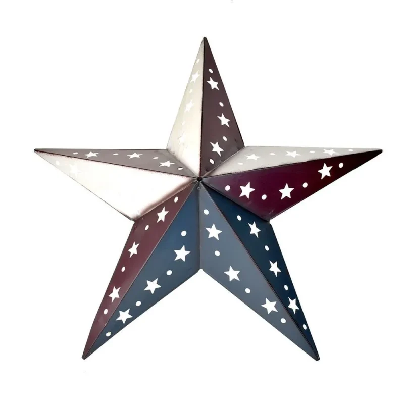 large metal star wall decor 22 inch patriotic punch out design