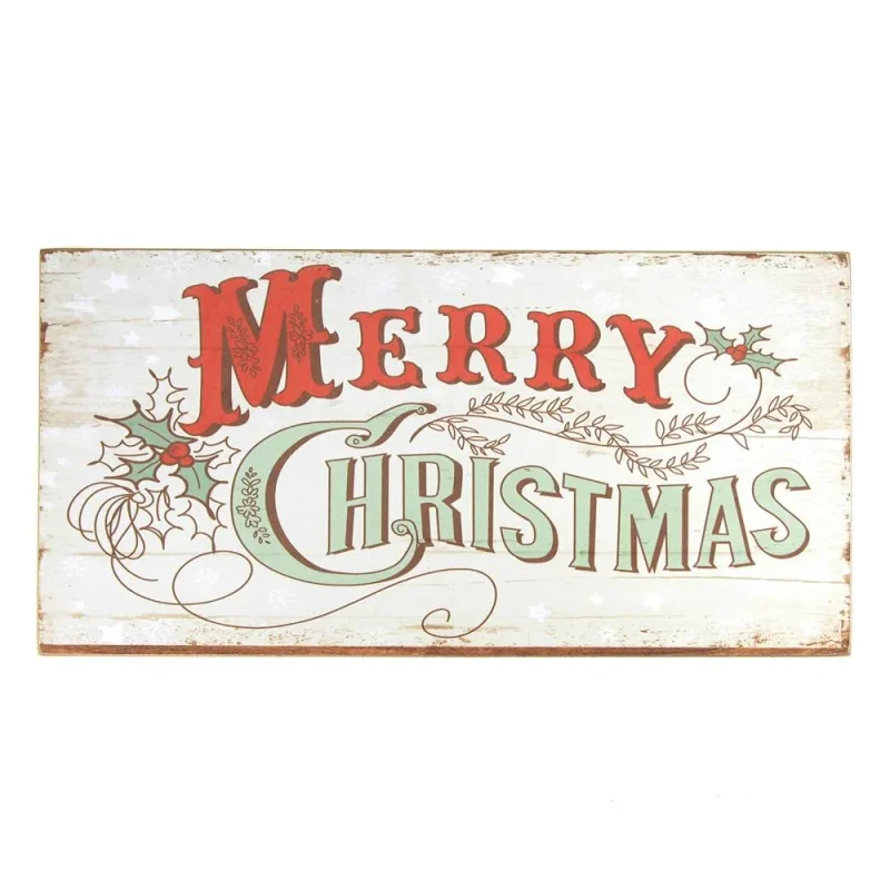 large vintage mistletoe wood sign 15 75 off white holiday decor