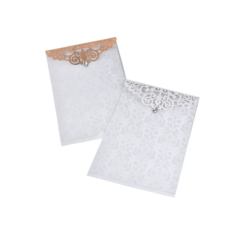 laser cut lace invitations w rhinestones 7 3 4 8 pack