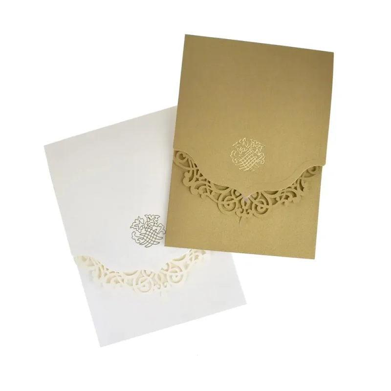 laser cut metallic invitation set 5 1 4 8 piece