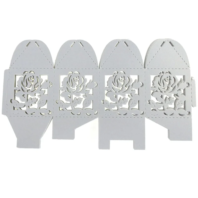 laser cut rose favor boxes 2 inch 12 pack white