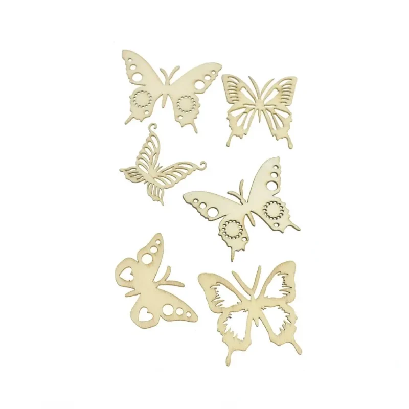 laser cut wooden butterfly stickers 2 inch 6 pack