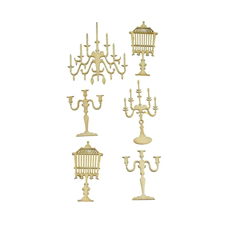 laser cut wooden candelabra stickers 2 5 6 pack