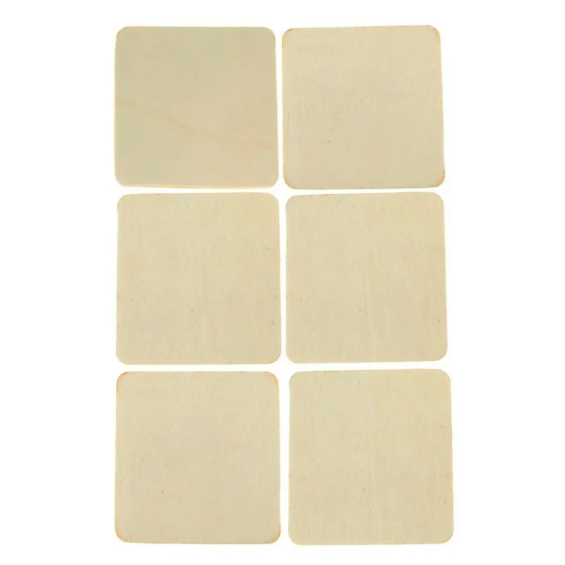 laser cut wooden square blocks 3 natural 6 piece favor set