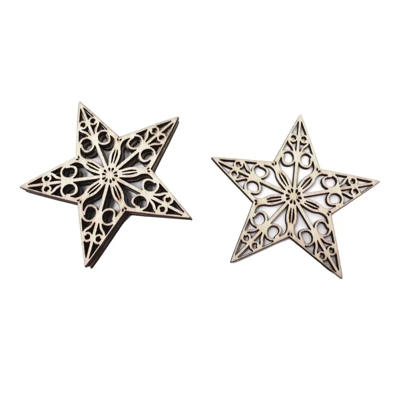 laser cut wooden stars natural set of 4