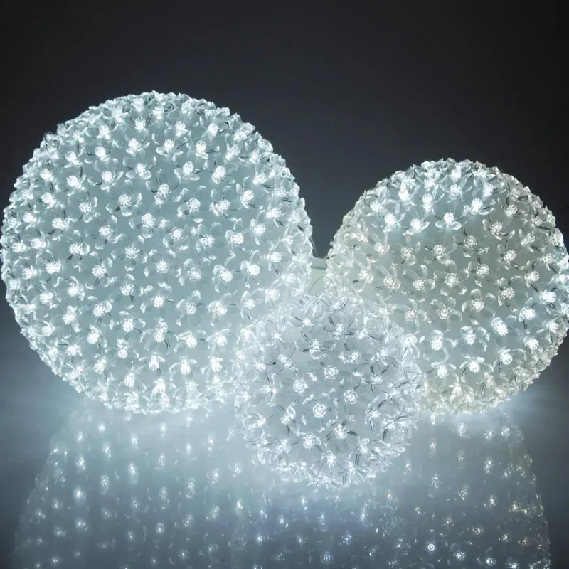 led flower ball light soft white glow