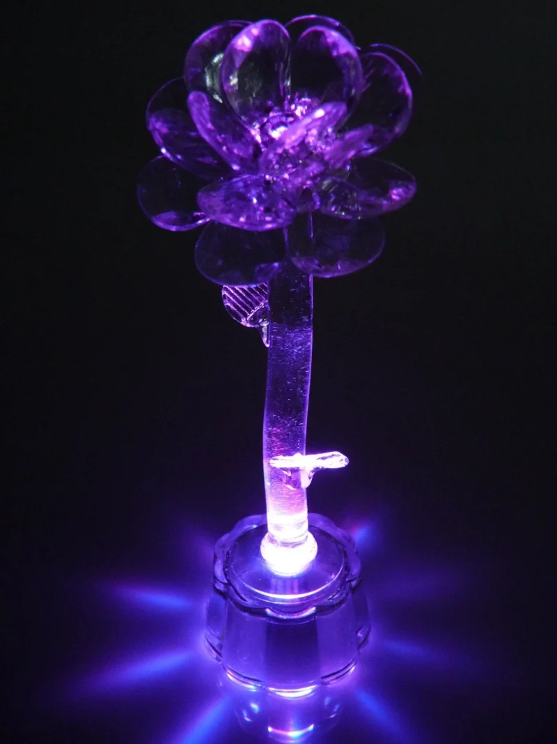 led flower glass base lamp 5 5 inch multicolor