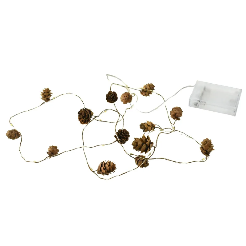 led pinecone fairy lights 5ft warm white