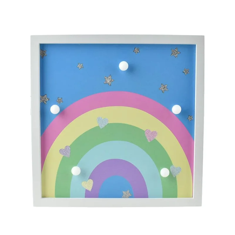 led rainbow light up wood frame 9 25 inches