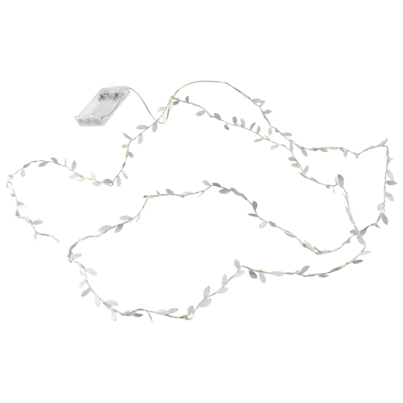 led silver leaf fairy lights 7ft warm white