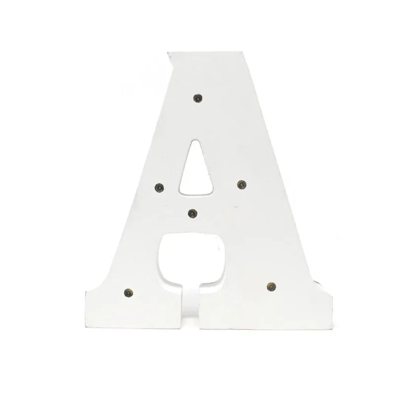 led wooden letter a white 6 25