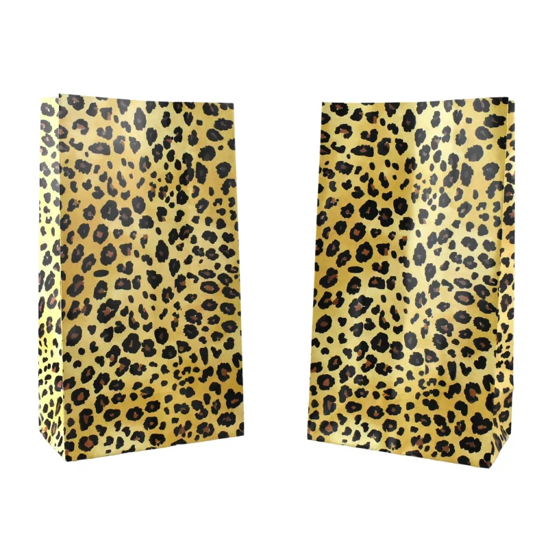 leopard print craft bags 11 inch 10 pack