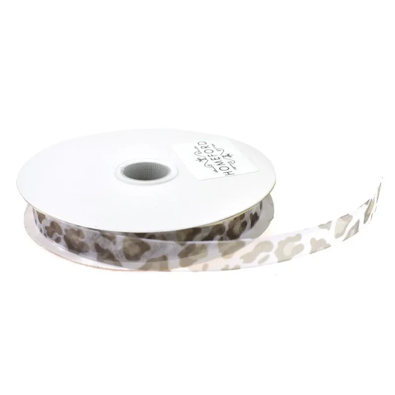 leopard sheer ribbon 3 8 x 5 yards