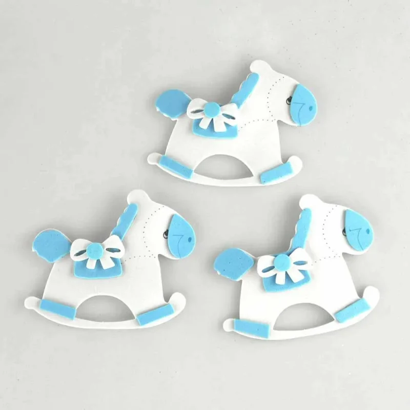 light blue foam baby rocking horse decor 3 piece 2 5 inch