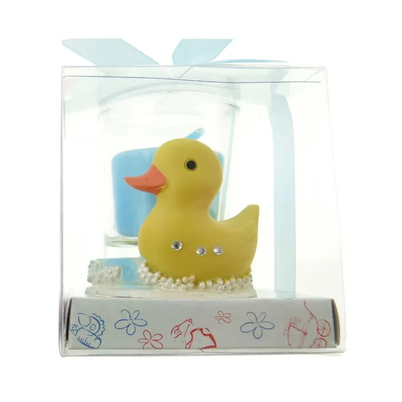 light blue rubber ducky votive candle favors 2 inch