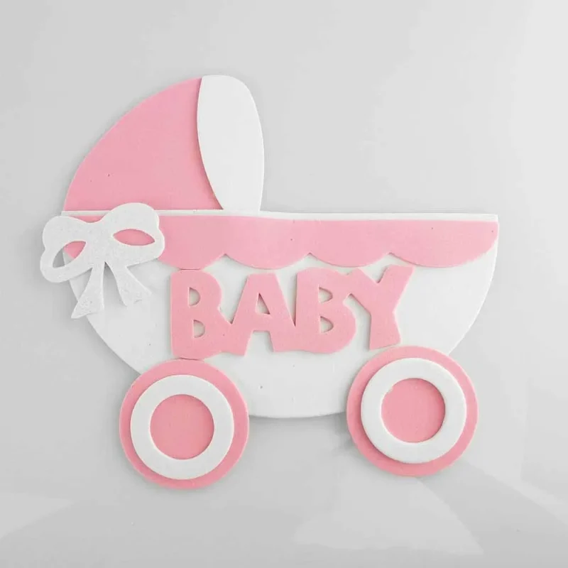 light pink 7 inch baby stroller foam decor