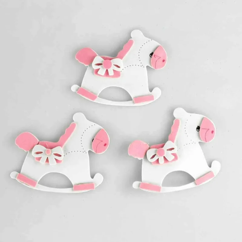 light pink baby foam rocking horse decor 3 piece 2 5 inch