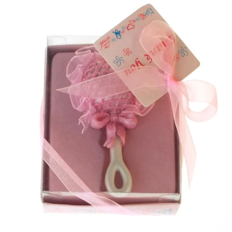 light pink baby rattle souvenir favors 3 5 inch