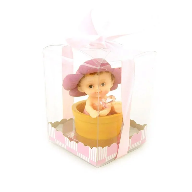 light pink flower pot baby souvenirs 4 5 inch