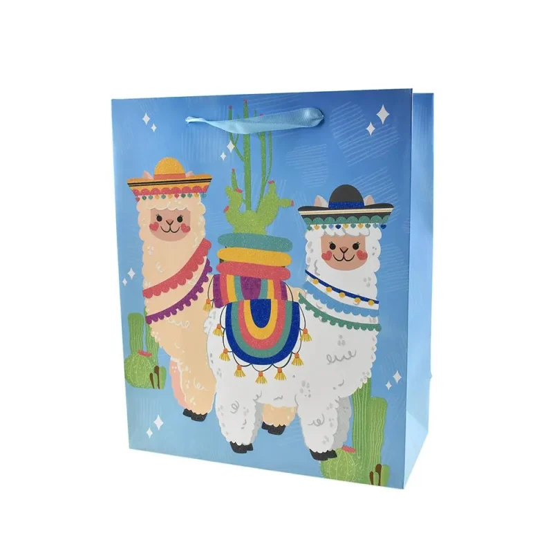 llama fiesta party gift bag 12 5 inches