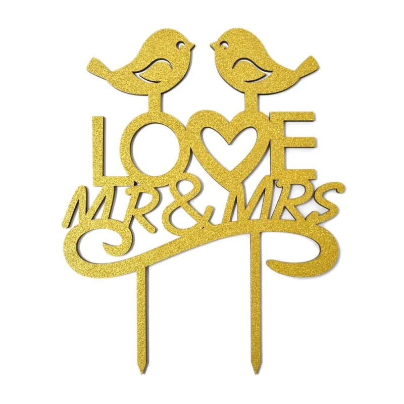 love birds glitter wedding cake topper 7 5