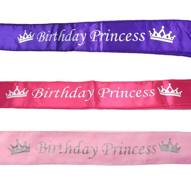 luxurious satin princess birthday sash 29