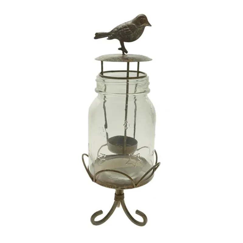 mason jar bird tea light holder stand 11 5 inch