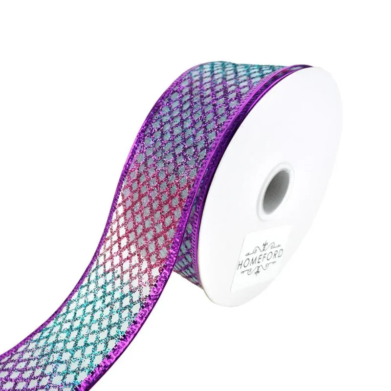 mermaid glitter wired ribbon 1 5 x 10 yards