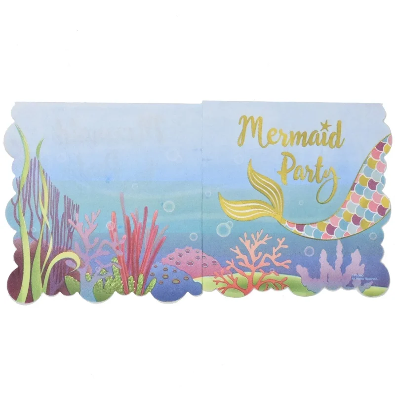 mermaid party napkins 6 5 inch 16 pack