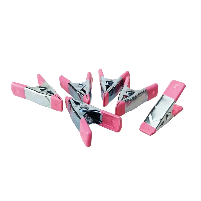 metal craft clamps pink silver 6 pack 2 inch