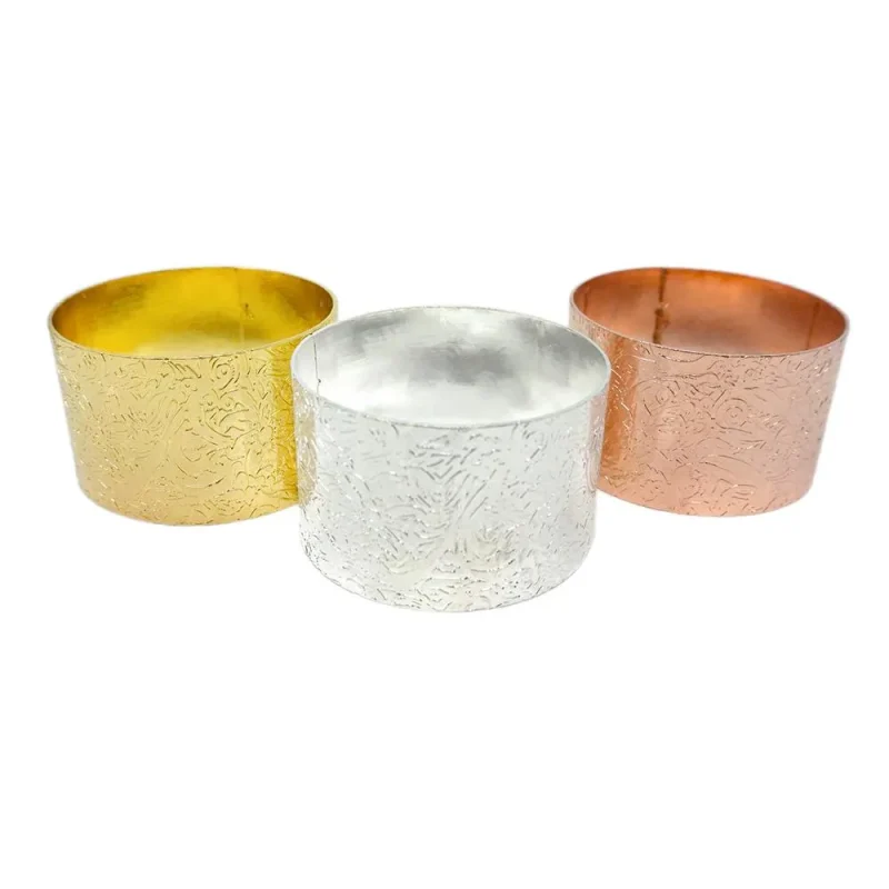 metal floral engraved napkin rings 6 pack 1 1 8 inch