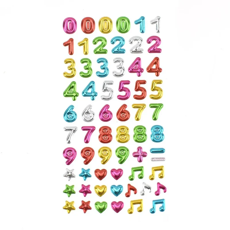 metallic balloon blast number symbol stickers 61 piece set