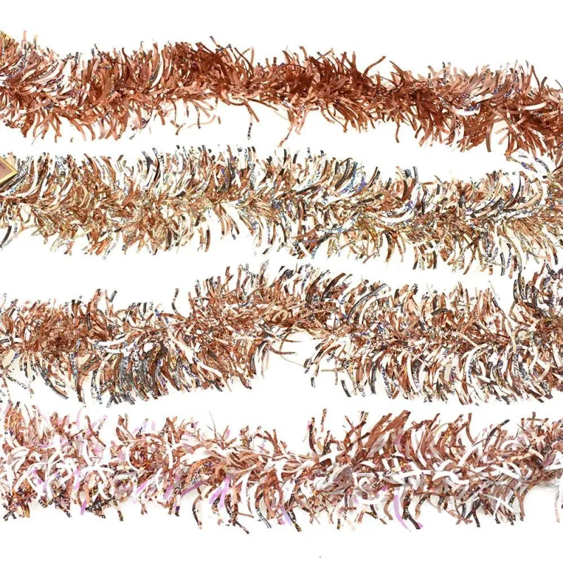 metallic christmas tinsel wave garlands 8ft 4 pack