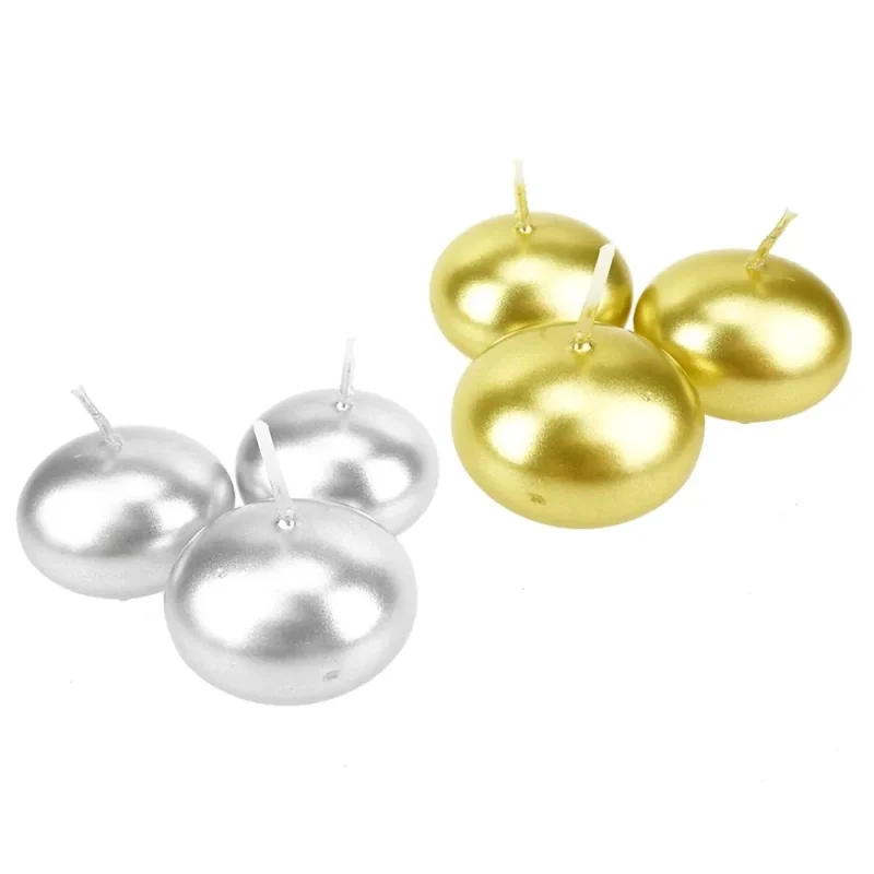 metallic floating unscented candles 12 pack 1 5 inch