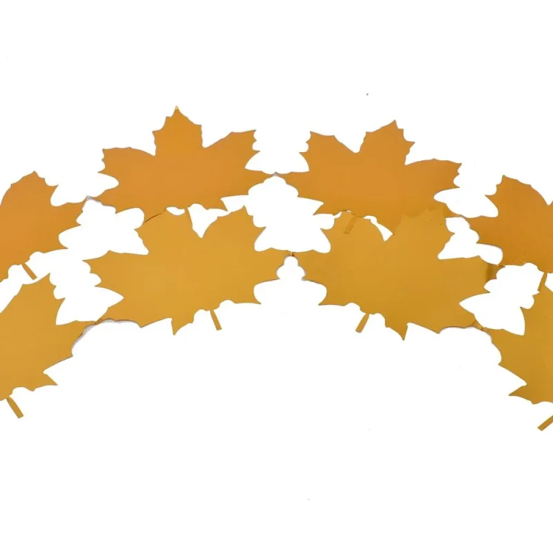 metallic grainy maple leaf banner set 8ft 2 piece fall decor