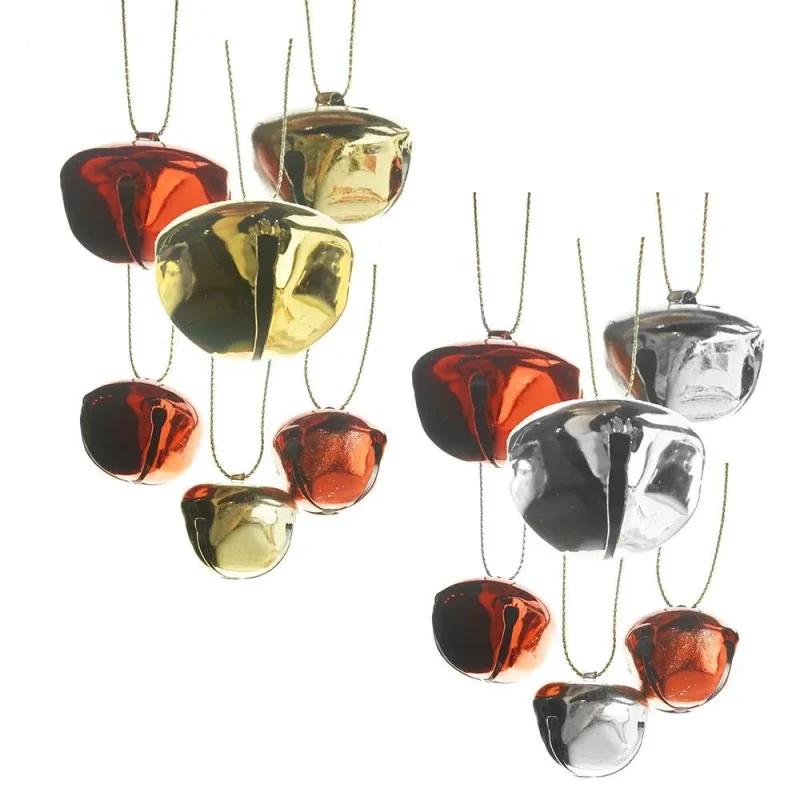 metallic jingle bell ornaments assorted sizes 39 piece set