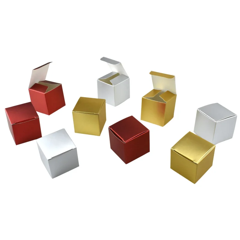 metallic paper favor boxes 2 inch 24 pack