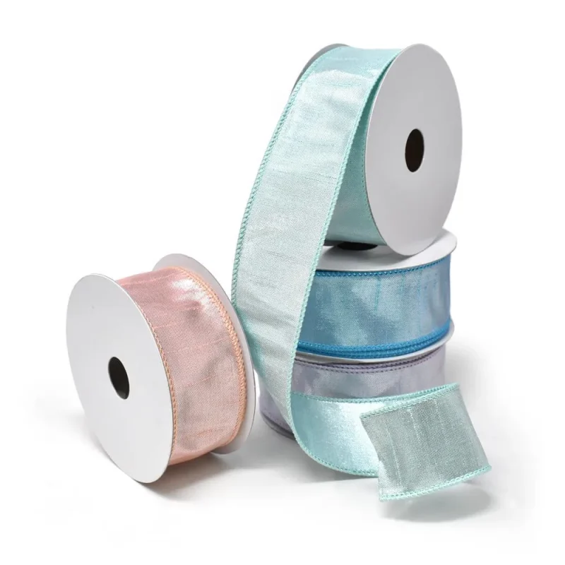 metallic pastel wired ribbon 1 5 inch x 10 yards