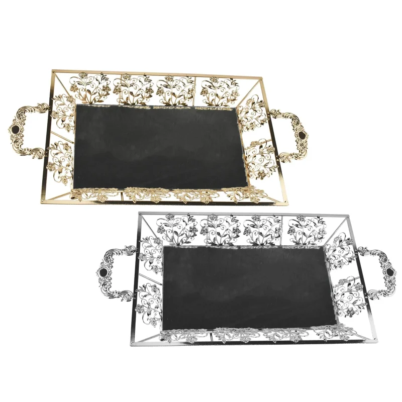 metallic rectangle mirror tray 23 25 for decor