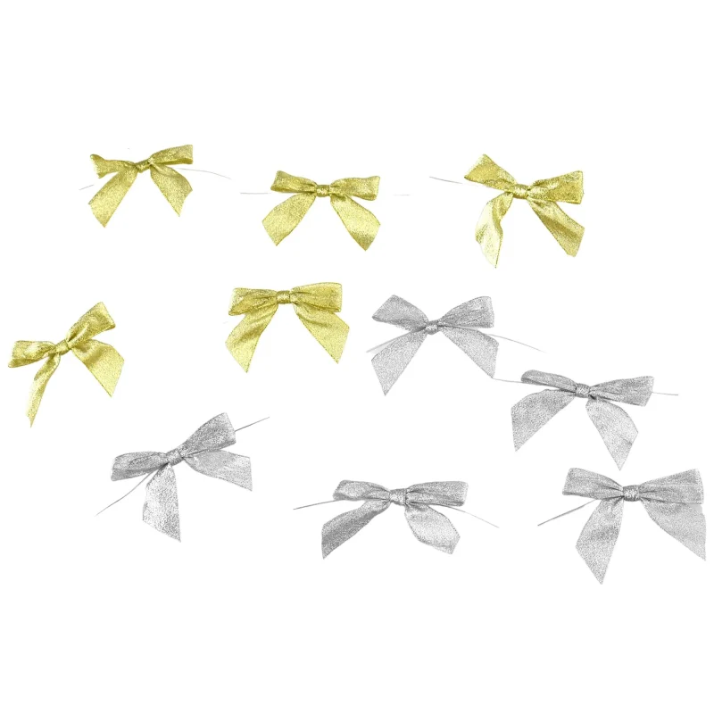 metallic twist tie bows 3 25 100 pack