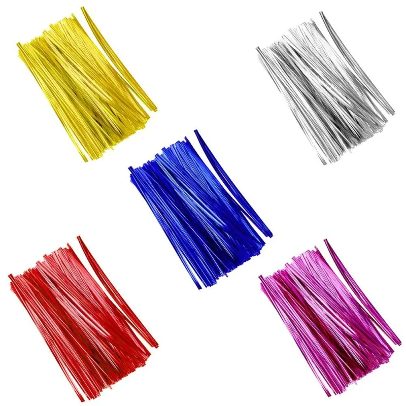 metallic twist ties 4 75 inch 500 pack for crafts treats