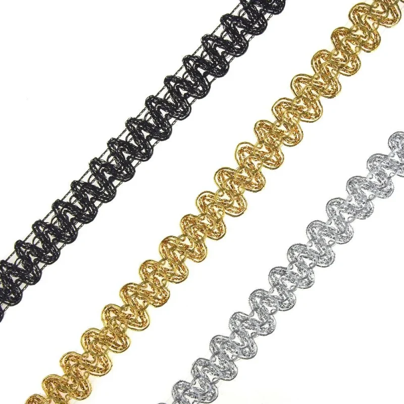 metallic woven waved trim 20mm x 15yds