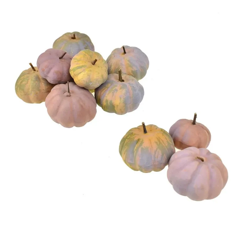 mini artificial pumpkins fall decor assorted sizes 24 pack